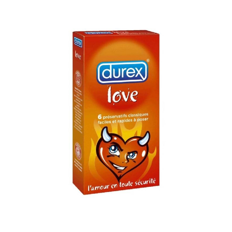 DUREX LOVE Préservatif avec réservoir lubrifié Boîte de 6