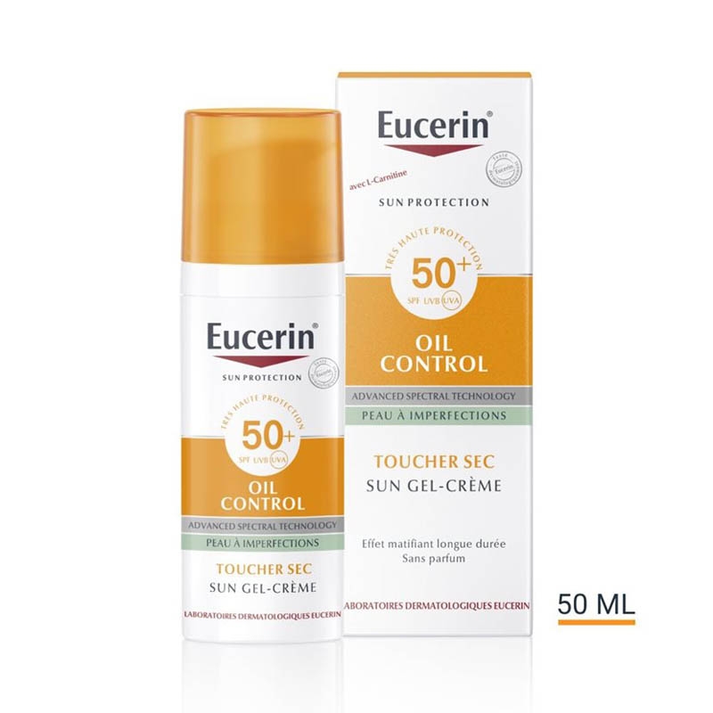 EUCERIN SUN OIL CONTROL SPF50+ GEL CREME VISAGE Flacon Pompe de 50ML EUCERIN SUN OIL CONTROL SPF50+ GEL CREME VISAGE Flacon Pompe de 50ML